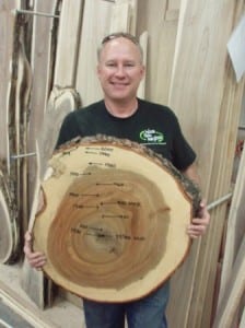 Rick Siewert of Wood From the Hood shows age of Silver Maple Reclaimed