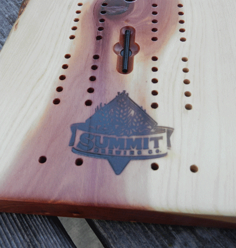 Wood Cribbage Board Custom Business Logo – Summit Brewery Co