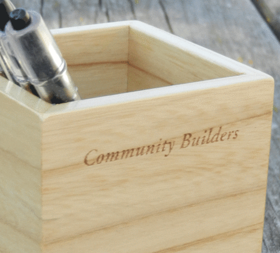 Wood Desktop Pen Holder – Minnesota Foundation