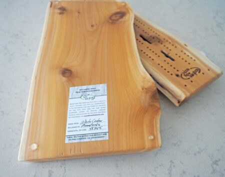 White Cedar Cribbage Board Live Edge Wood From the Hood