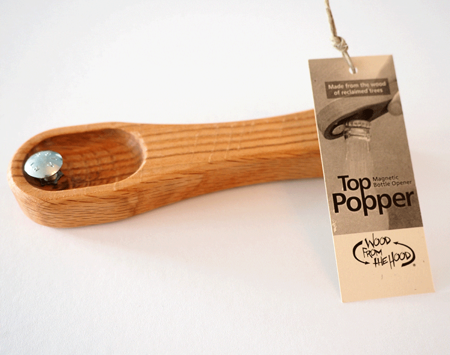 Top Popper Bottle Opener - White Oak