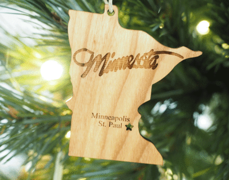 Minnesota Wood Ornament Wood From the Hood Minneapolis St. Paul