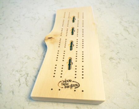 live edge cribbage board wood from the hood maple