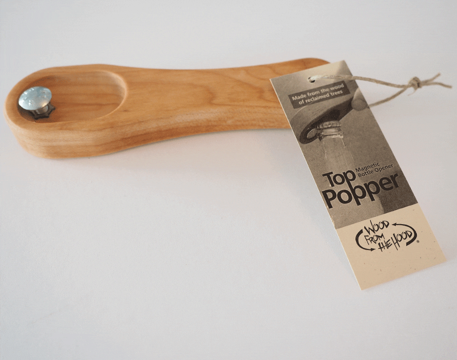 Top Popper Mini Bottle Opener - Red Oak - Wood From The Hood