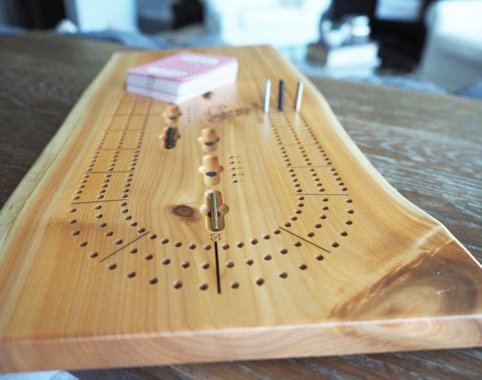 3 Player Cribbage Board Made From White Cedar Wood From The Hood