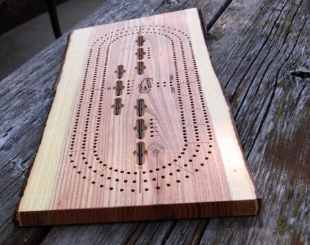 3 player cribbage board hand made recycled wood from the hood