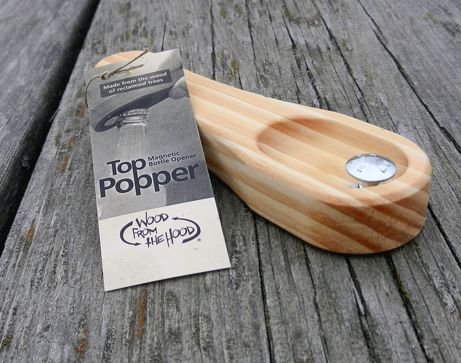 Top Popper Mini Bottle Opener - White Oak - Wood From The Hood