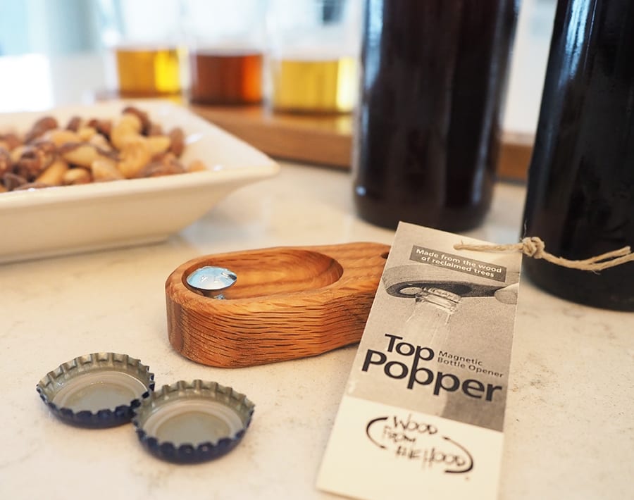Top Popper Bottle Opener - Red Oak