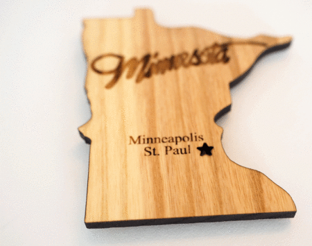 Minnesota Wood Magnet