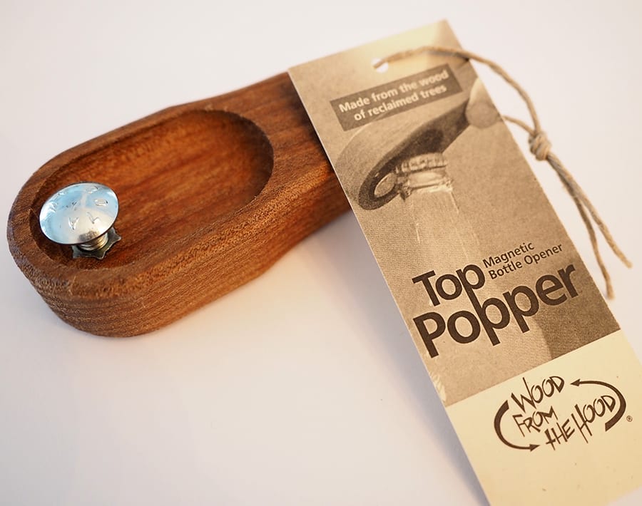 Top Popper Bottle Opener - Wood From the Hood - Nokomis Shoes
