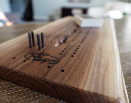 Cribbage Board Natural Live Edge Black Walnut Wood From the Hood
