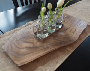 catalpa live edge large wood centerpiece
