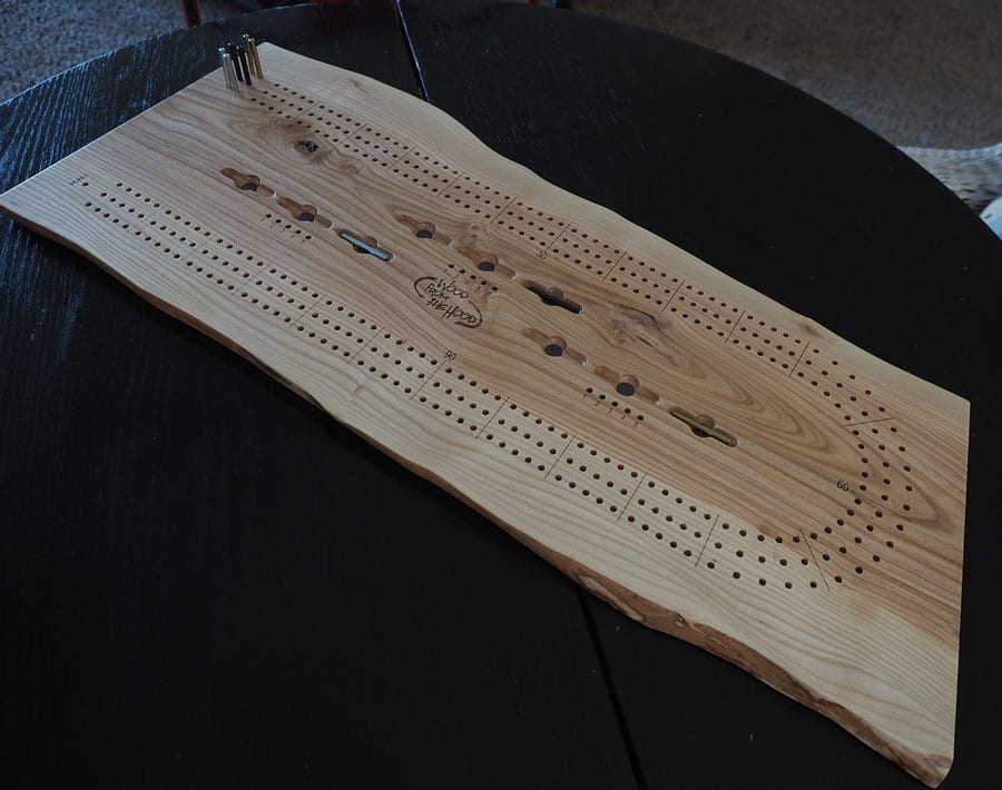wooden cribbage board 3 player jumbo ash Wood From the Hood wooden cribbage board 3 player jumbo ash Wood From the Hood