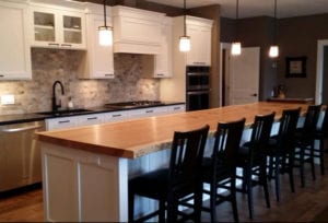 Live Edge Book Matched Ash Island Top - Residential