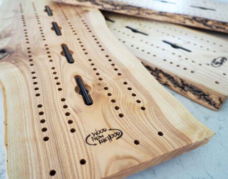 10″ x 23″ Cribbage Board Large – Ash