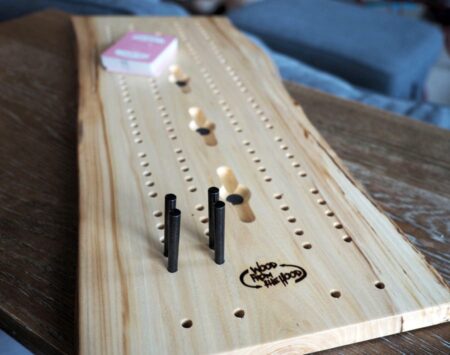 Cribbage Board Live Edge Elm Wood From the Hood