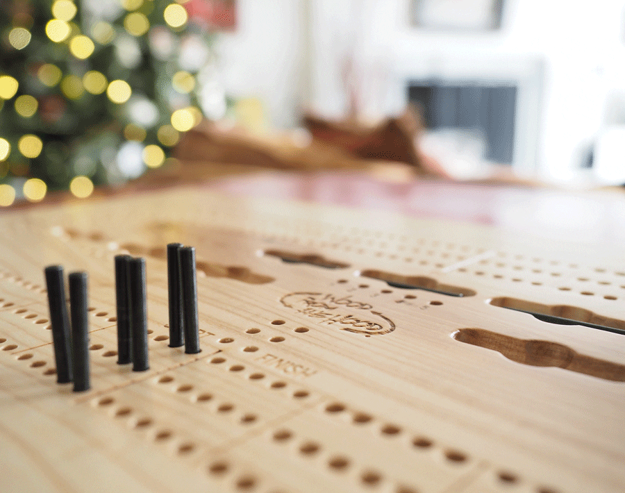 Cribbage Board Reclaimed live edge Wood From The Hood