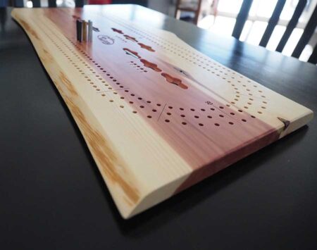 Wood Cribbage Board Natural Edge Red Cedar Three Player Wood From the Hood
