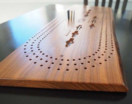 Cribbage Board 3 Player Roasted Ash Wood From the Hood