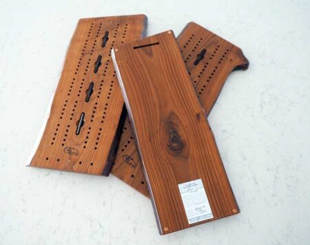 Wooden Cribbage Board Large Live Edge Roasted Ash Wood From the Hood