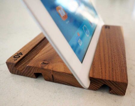 Wood Tablet Holder iPad Red Elm Reclaimed Wood From the Hood