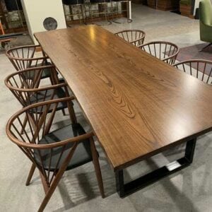 Reclaimed Ash Book Matched Table | Walnut Stain | Wood From the Hood | Wood Furniture | Atmosphere Commercial Interiors