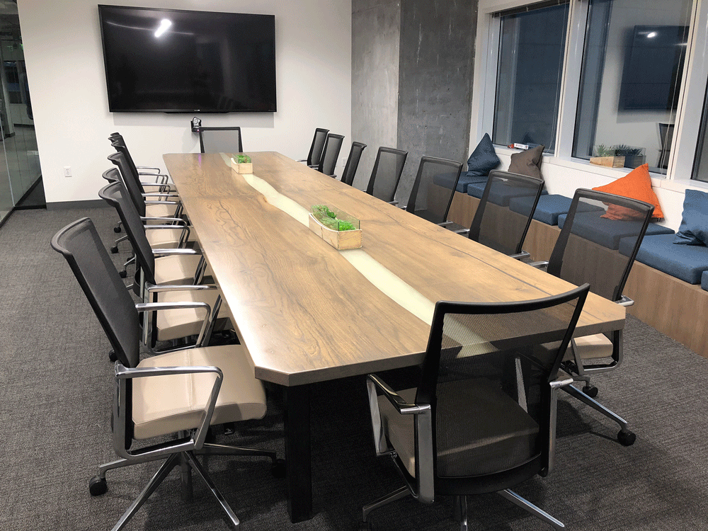Office Interior Meeting Table - Global Trans Hackberry Grey Stain - Wood From The Hood
