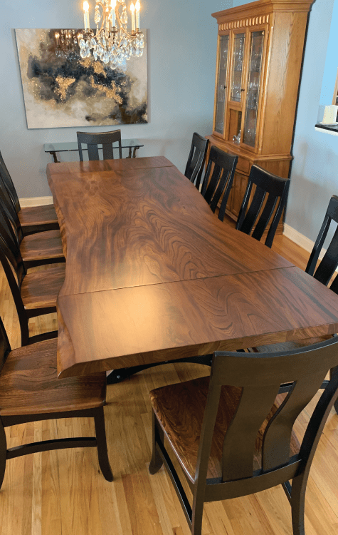 Book Matched American Elm Dining Table Home Wood From The Hood Custom