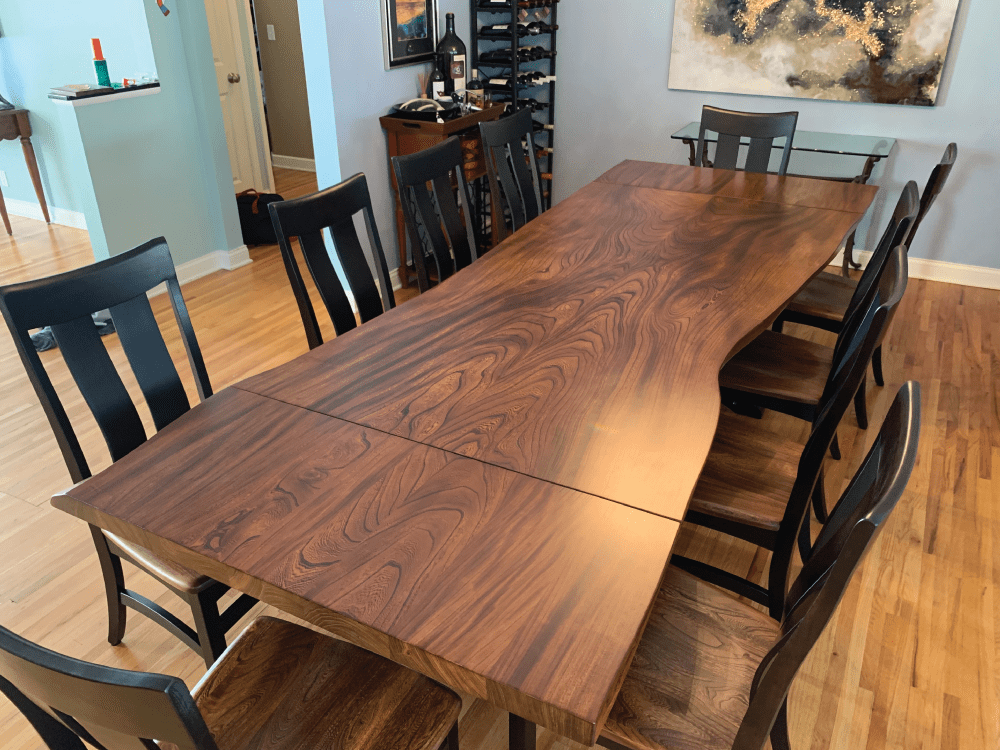Book Matched American Elm Dining Table Home Wood From The Hood Custom