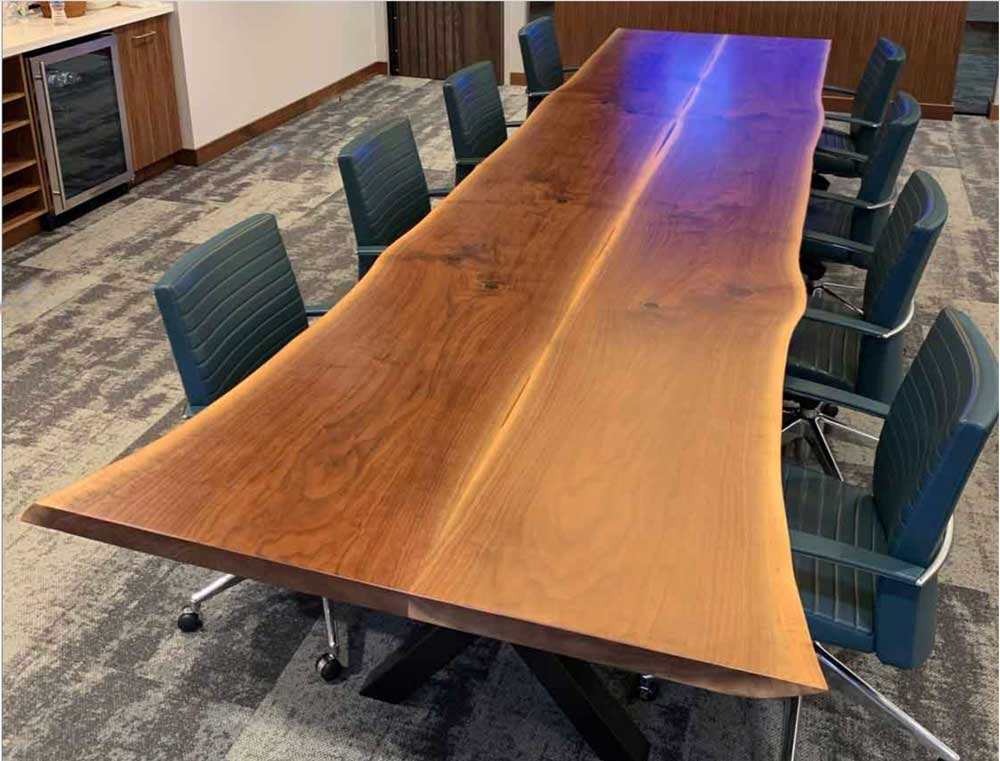 Live Edge Black Walnut Conference Table Book Matched Wood From the Hood
