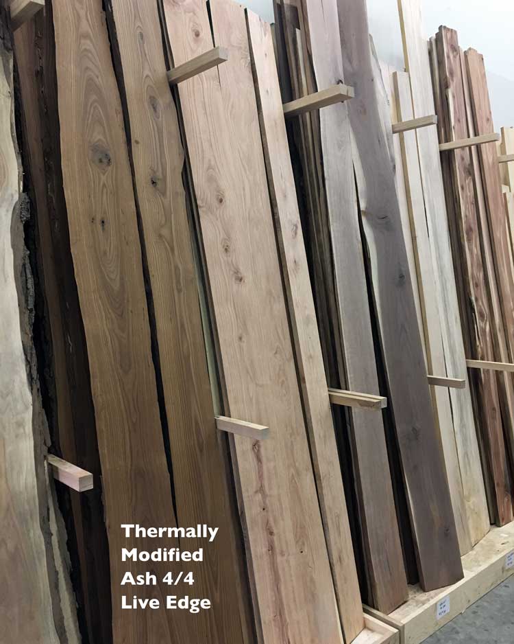 Thermally Modified Ash Reclaimed Lumber Wood From the Hood