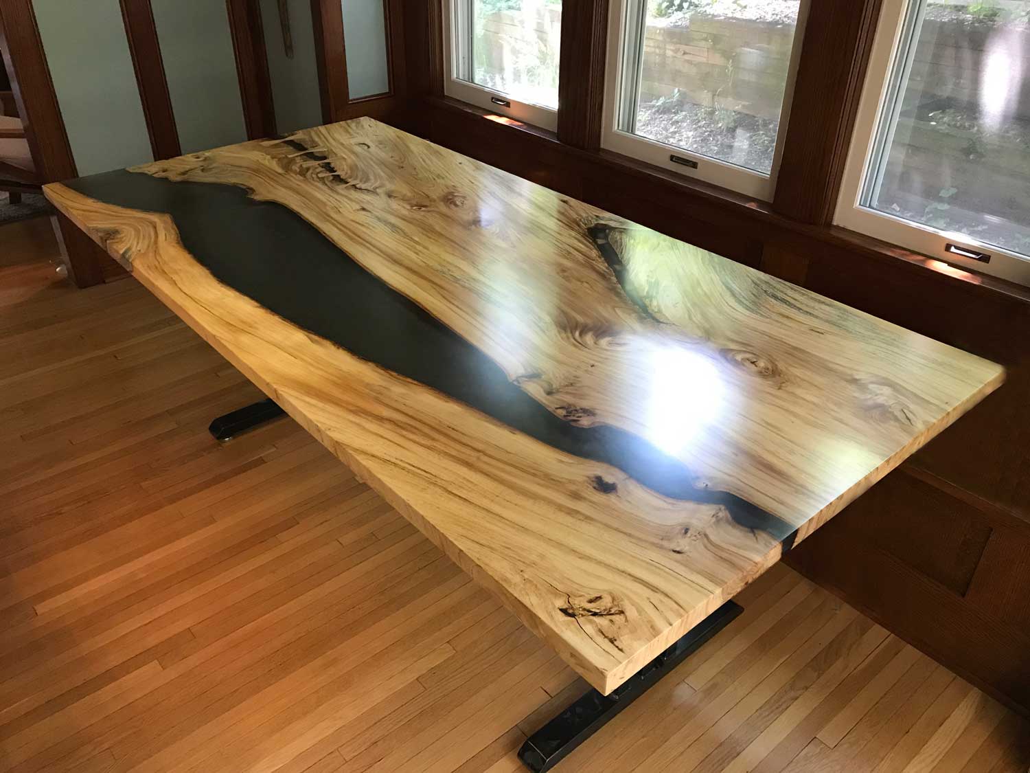 short bit Contest Live Edge Elm Dining Table Top – Residential Furniture - Wood From The Hood