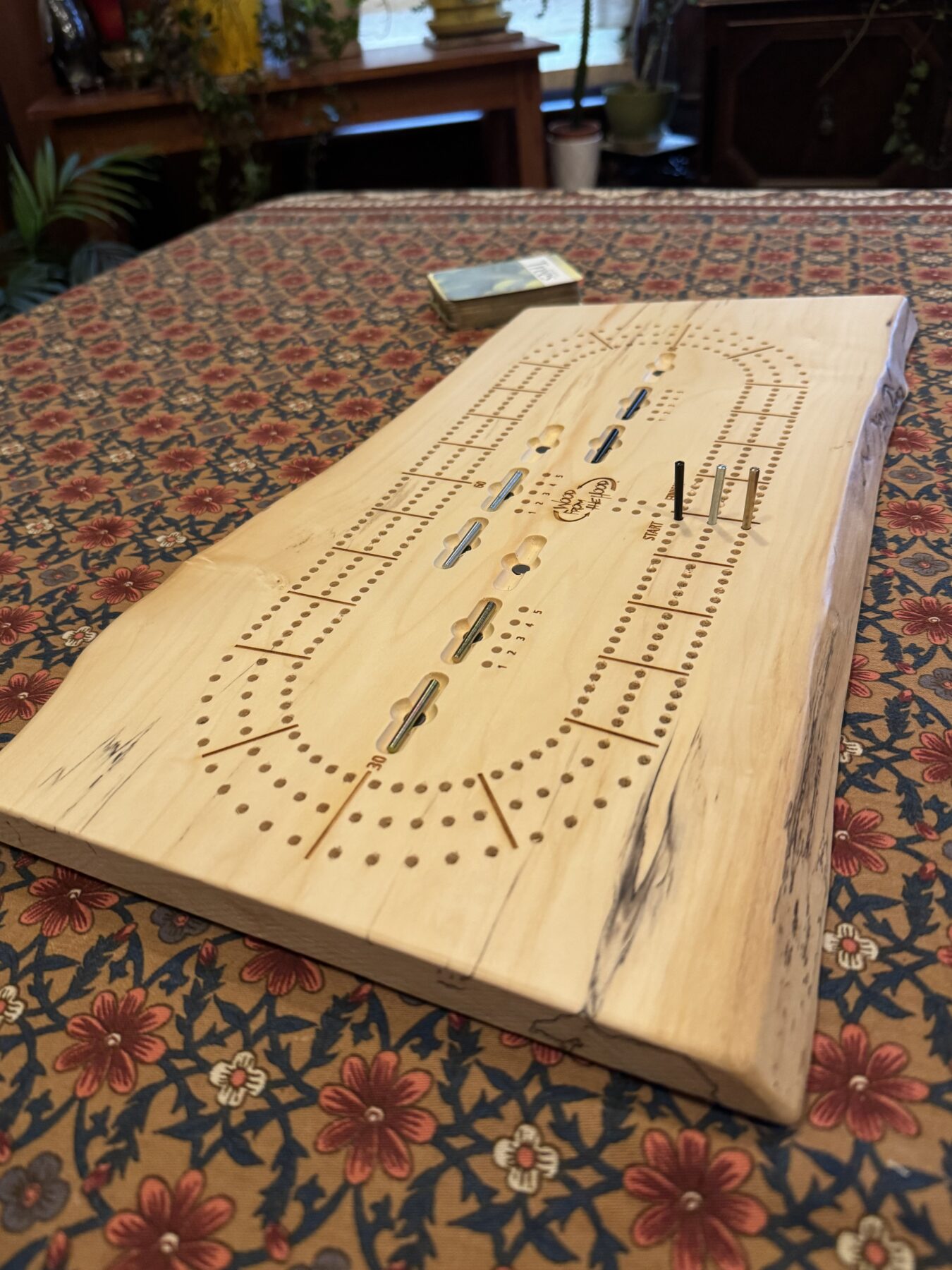 3 Player Cribbage Board Made From Boxelder - Image 1